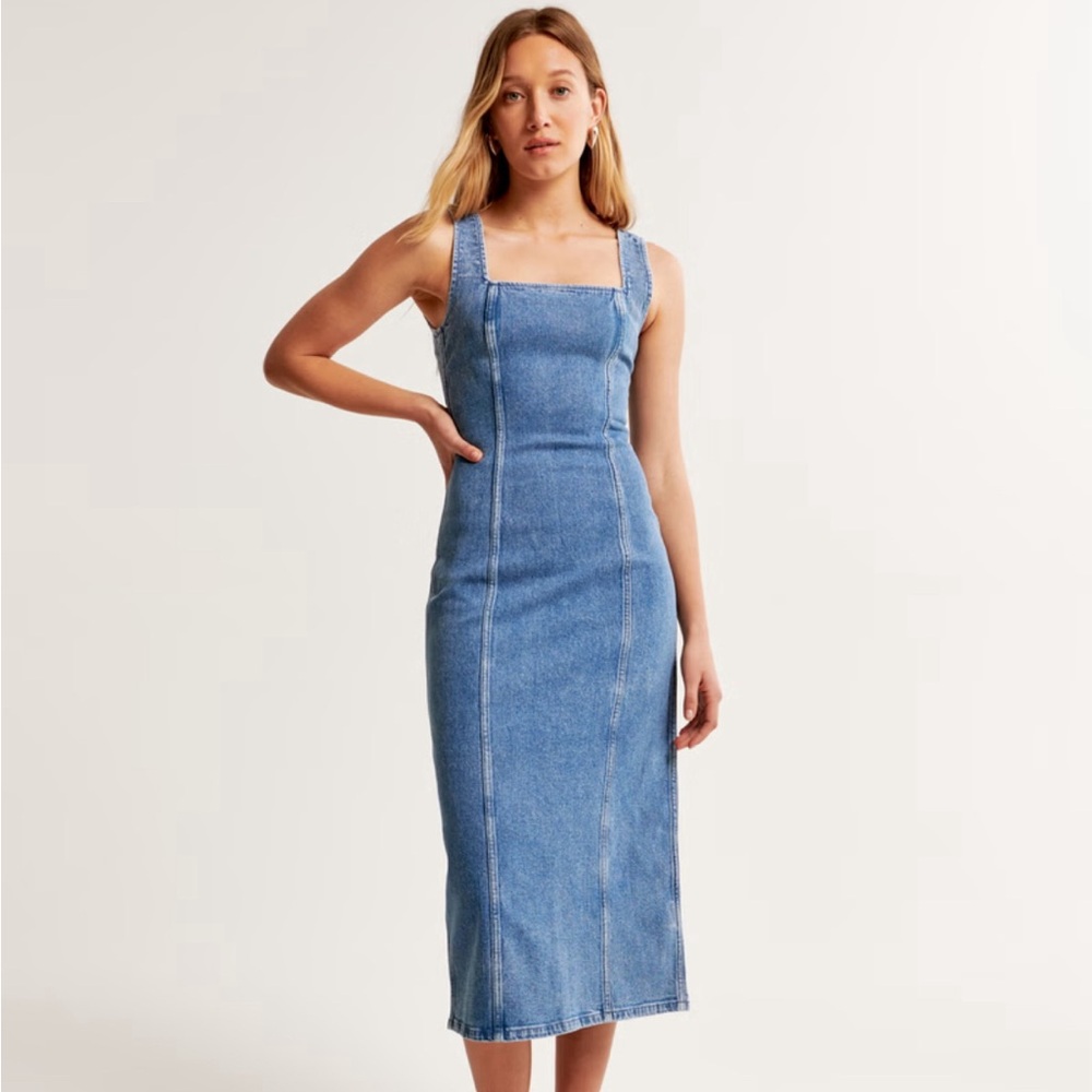 Abercrombie Denim Column Midi Dress
